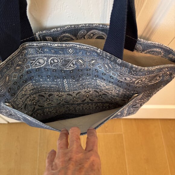 Rare Johnny Was Workshop Bag Sasson Denim Exterior Paisley Bag - Picture 8 of 12